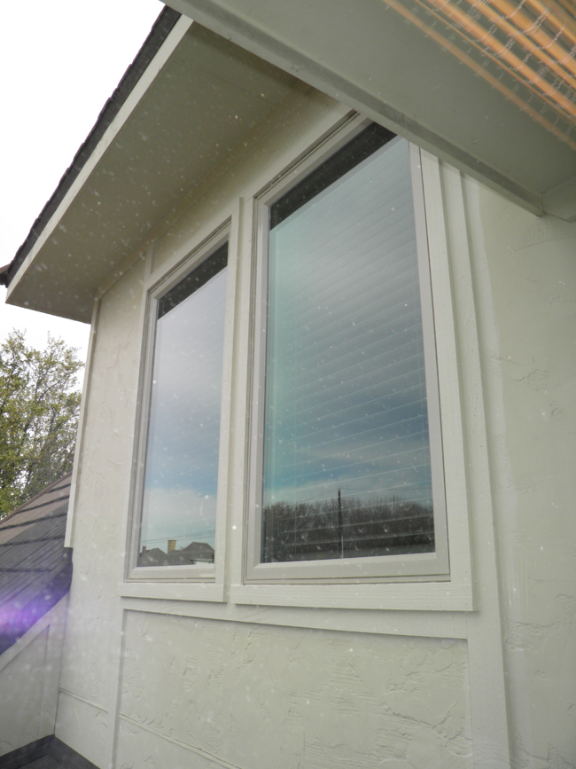Vinyl windows can be made as casement windows which swing out and have the screen on the inside.