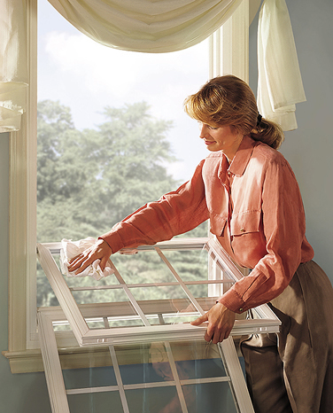 Modern Replacement Windows have one or more tilting sashes that allow you to clean the outside of the window from inside the home.  Double Hung Windows can ventilate with the top or bottom sash.