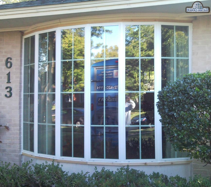 NT Window Slim Line Bow Window WIth Grids in Dallas Exterior View