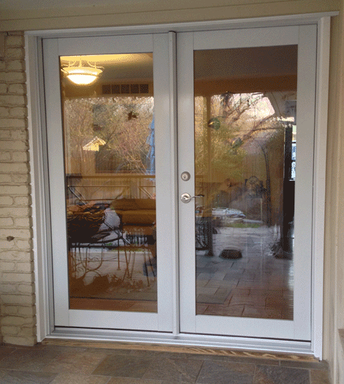 Aluminum Clad Wood French Doors like this one have the look of wood while being maintenance free on the exterior.