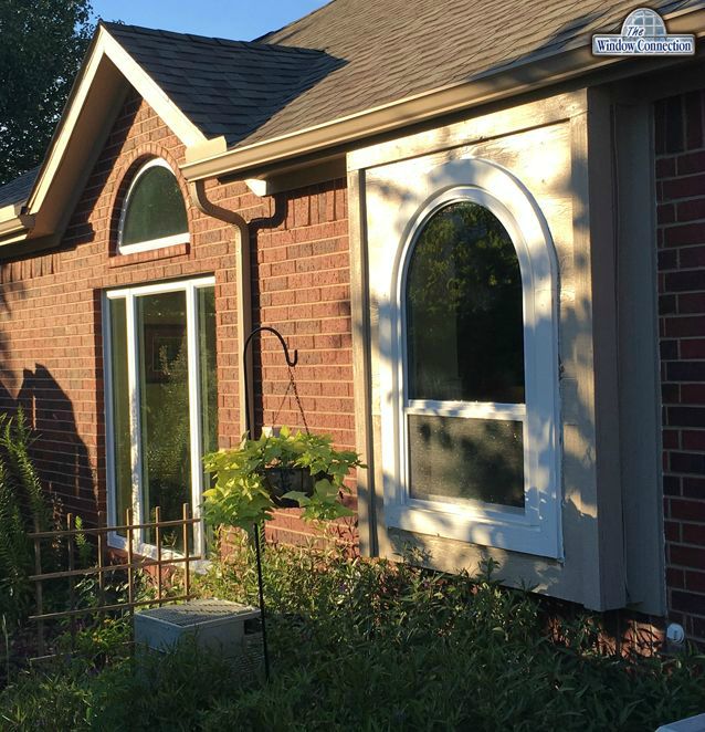 Alside Continuous Arch Single Hung and Triple Three Lite Casement Vinyl Replacement Windows