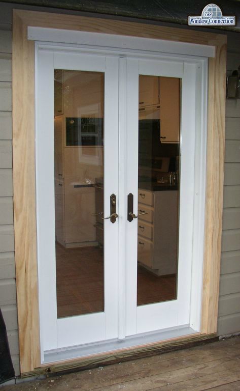 Four Foot Wide French Door - Caradco Aluminum Clad Wood Door with Full Glass No Grids