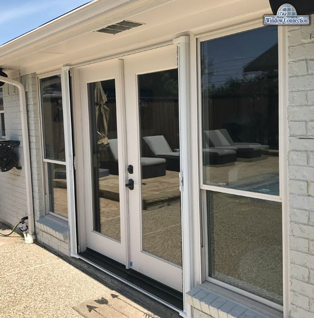ThermaTru French Door with Alside Single Hung Window Flankers