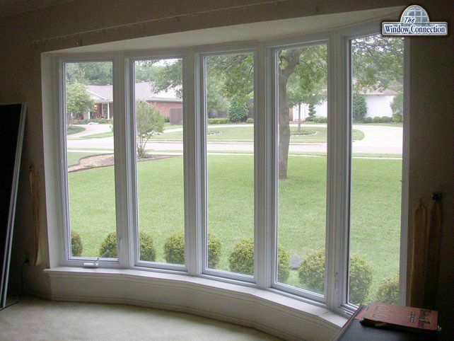 Plano Alside Casement Bow Window With Operating Ends and Picture Windows Interior View