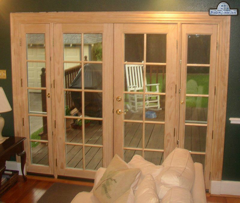 Aluminum Clad Exterior French Door with Venting Sidelites and Simulated Divided Lite Grids Interior View