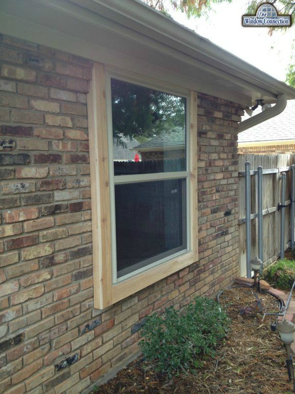 NT Window Energy Master Vinyl Replacement Single Hung with New Exterior Cedar Trim