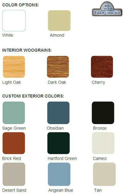 NT Window Exterior Color Chart for Energy Master, Presidential, Executive and Traditions Model Vinyl Replacement Windows