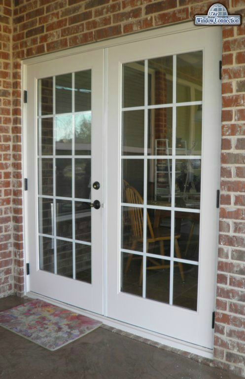 Outswinging Flush Glazed Thermatru French Door with 15 Lite Grids