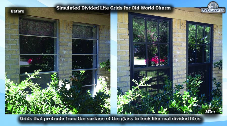 Simulated Divided Lite Grids on Vinyl NT Window Energy Master Replacement Windows Bronze Exterior