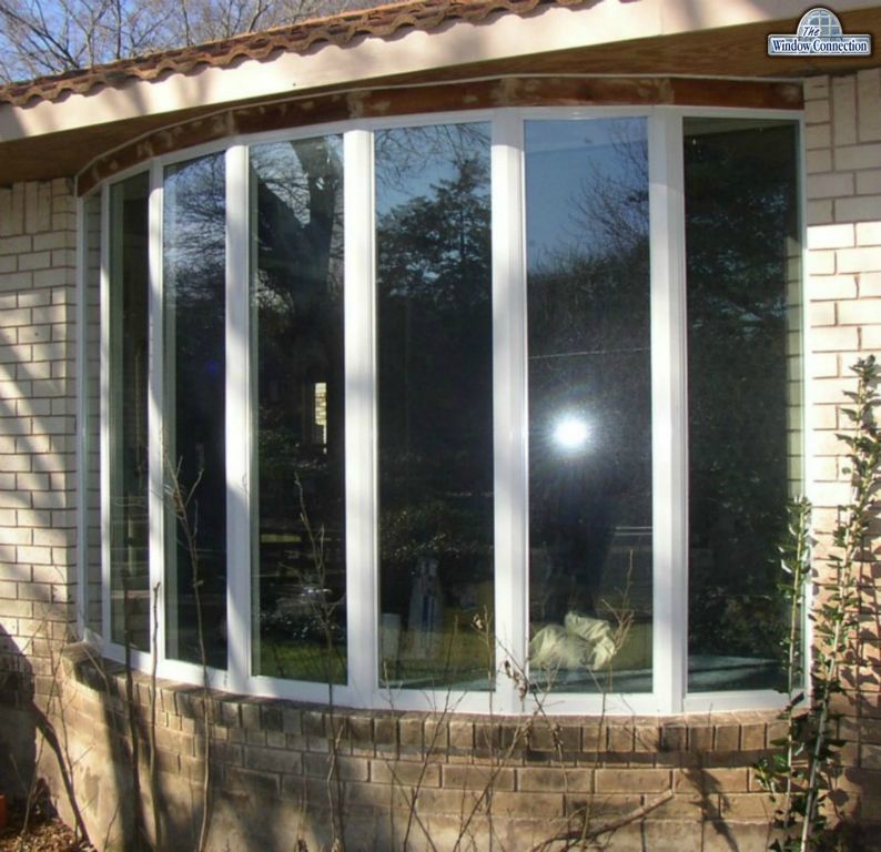 Don Young Company Thermally Broken Aluminum Windows in a Bow Window in Dallas Texas Exterior View